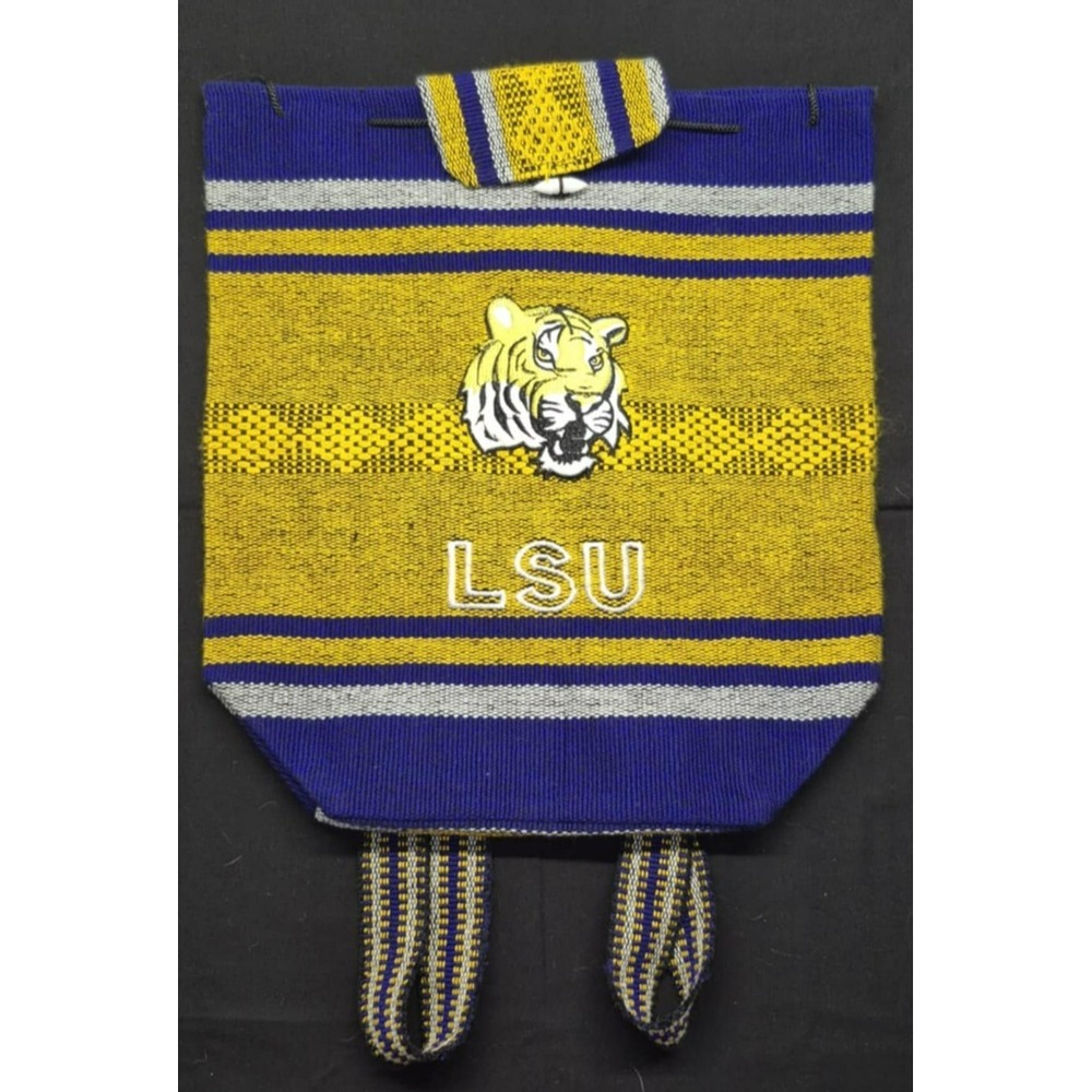 LSU Tigers Women's Serape Like Handbag Purse Backpack purple/gold Logo